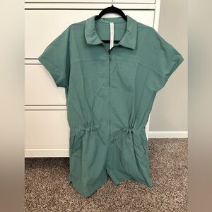 lululemon athletica Teal Green Short Sleeve Romper